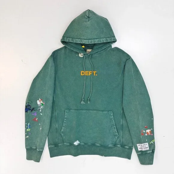 Gallery Dept.Green Hoodie With Paint Splatters